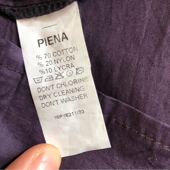 PIENA Women's Purple Gown Cotton V-Neck Sleveless Prom Dress Size L - Picture 10 of 13